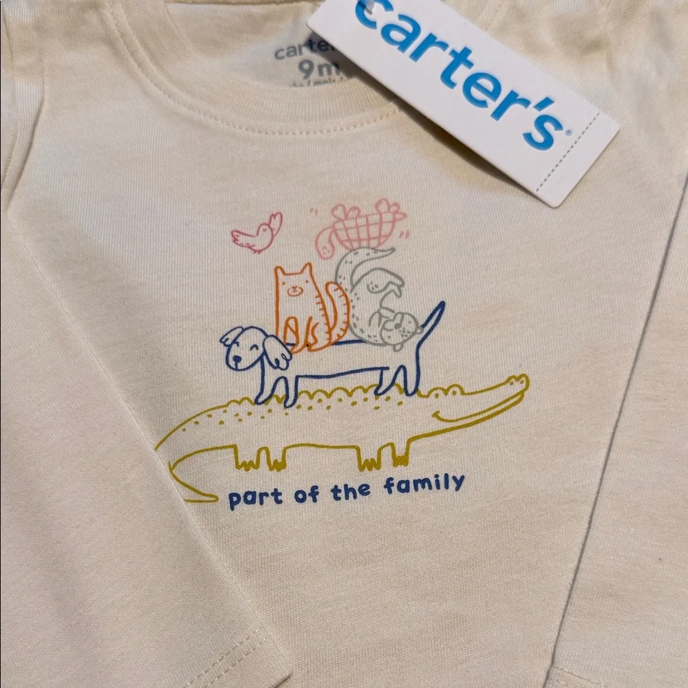 Carter's Cream and Gray Baby Bodysuit Trio. A set of 3 bodysuits. - Picture 5 of 5